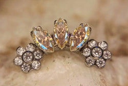 Industrial Strength. Marquise fan and flower cluster.