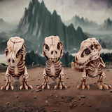 Three Wise Tyrannosaurus Rex. Ornaments.