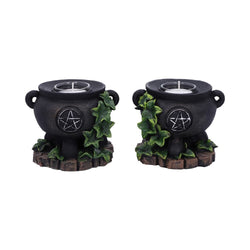 Ivy Cauldron candle holders. PAIR. Nemesis Now.