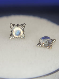 Anatometal - 18k white gold Zia with Rainbow Moonstone