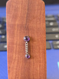 Peoples jewellery threadless amethyst double stoned.