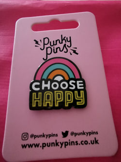Enamel choose happy pin from Punky Pins.